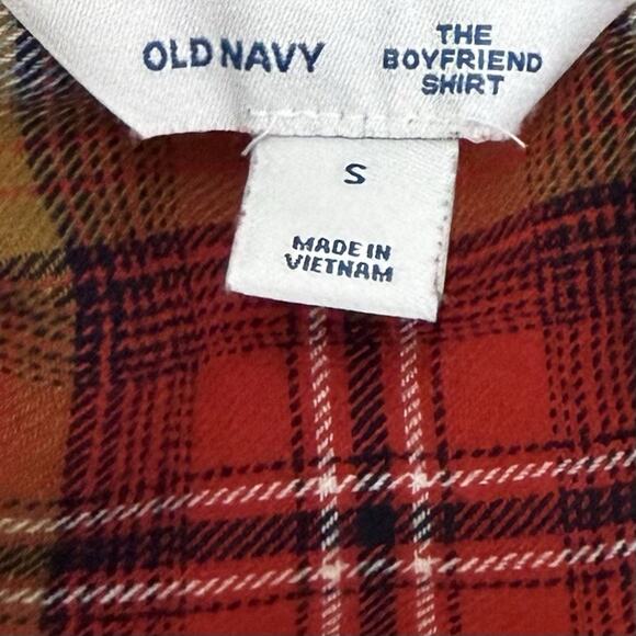 Old Navy Women's The Boyfriend Shirt S Multicolor Plaid Casual Button Front - Picture 5 of 8